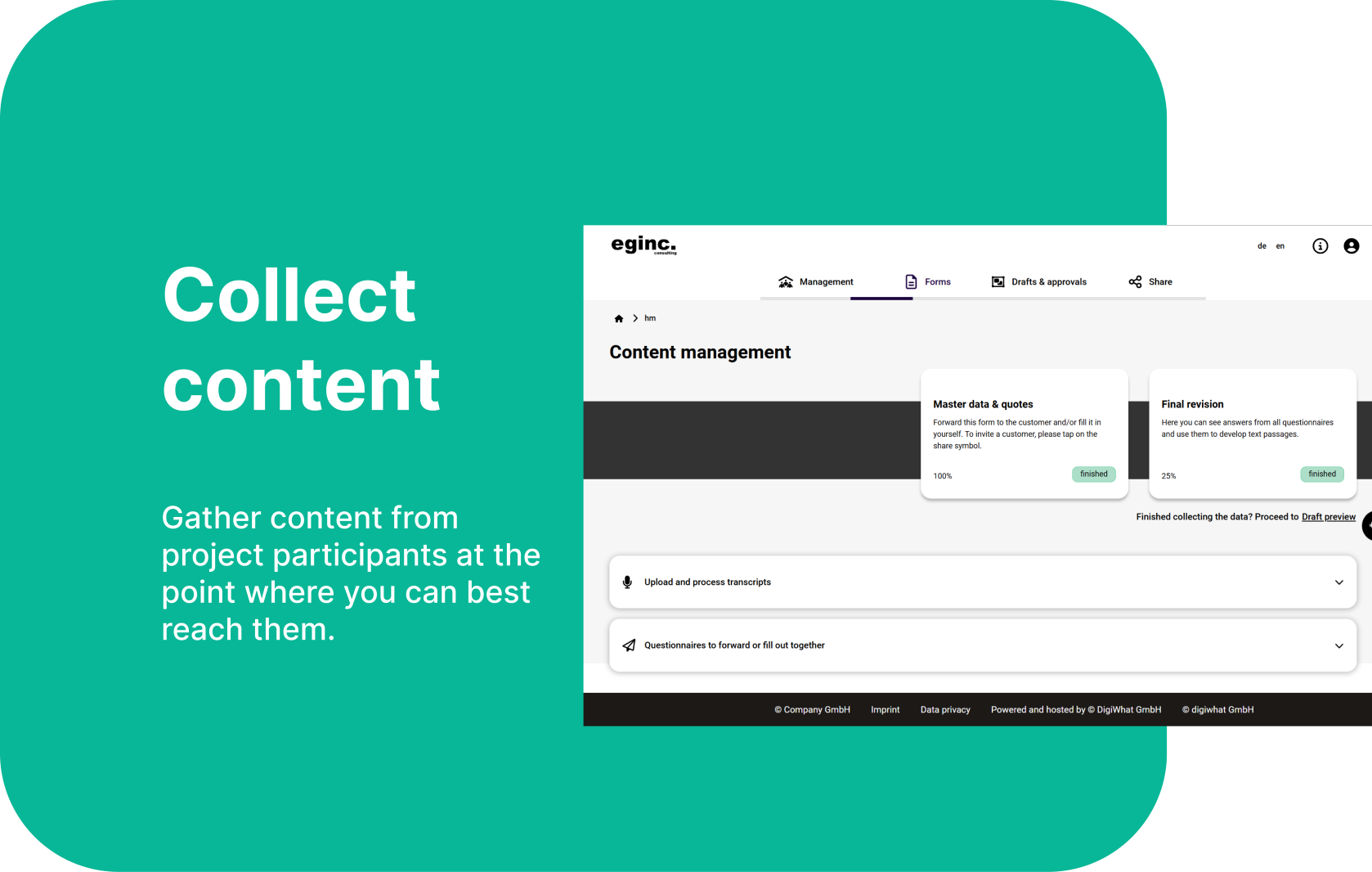 DigiWhat Step 1: Collect content for Case Studies and References